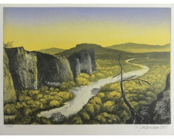Jrgen-Grenzemann-Fels-und-Fluss-Signierte-numm-Orig-Farbradierung-40-Ex-264144501554