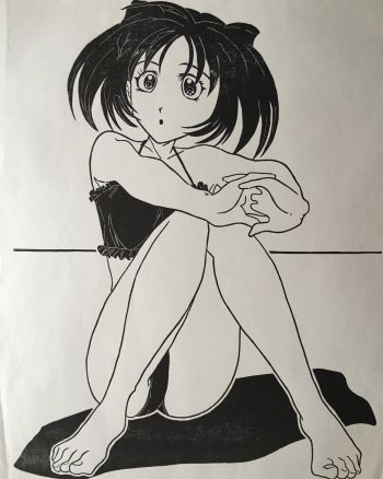 Peter-Pumpler-vie-Sehr-groer-signierter-Orig-Holzdruck-Manga-Comic-Style-254077446784