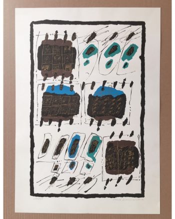 Herbert-Schneider-Signierte-numm-Original-Farblithographie-von-1965-Informel-254077317755