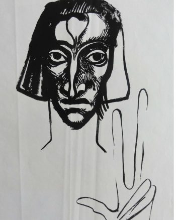 Ernst-Fuchs-Der-Zeuge-aus-Kataklysmen-Original-Linolschnitt-von-1946-254077317836-2