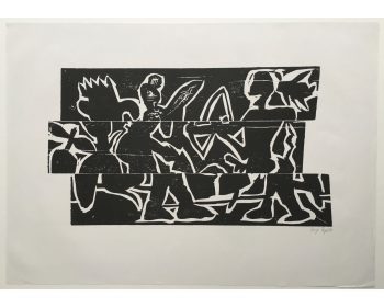 Ingo-Regel-Signierter-Original-Holzschnitt-von-1986-Abstrakt-254098074136